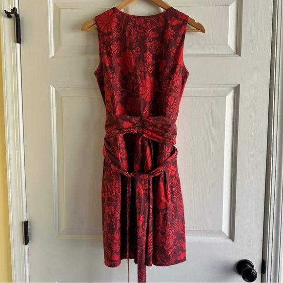 Jill Stewart Aydan Floral Flare Red Rose Print Dress Size 2 - Picture 5 of 7